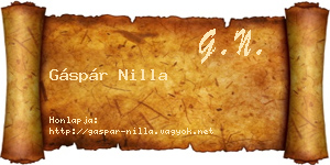 Gáspár Nilla névjegykártya