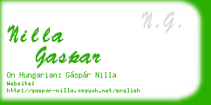 nilla gaspar business card
